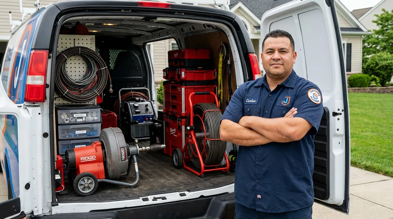 Professional drain cleaning equipment and Johns Plumbing LLC plumber in Salmon