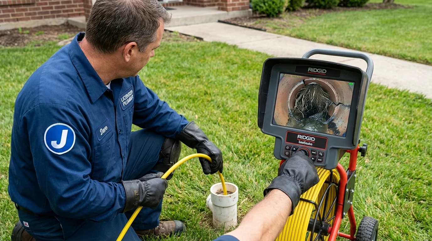 Sewer camera inspection being performed by Johns Plumbing LLC in Salmon